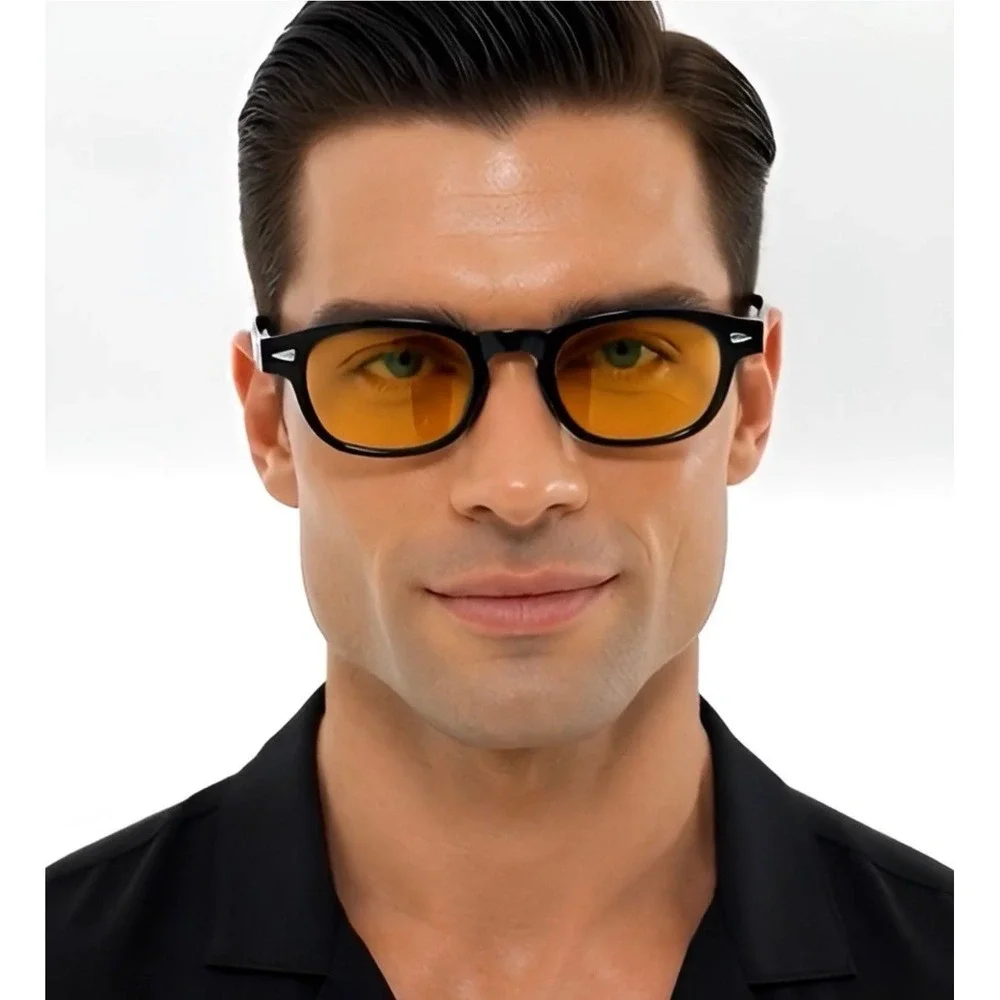 Sunglasses Orange Tinted Lenses Lightweight, Summer Fashion, Outdoor Gear Men‎